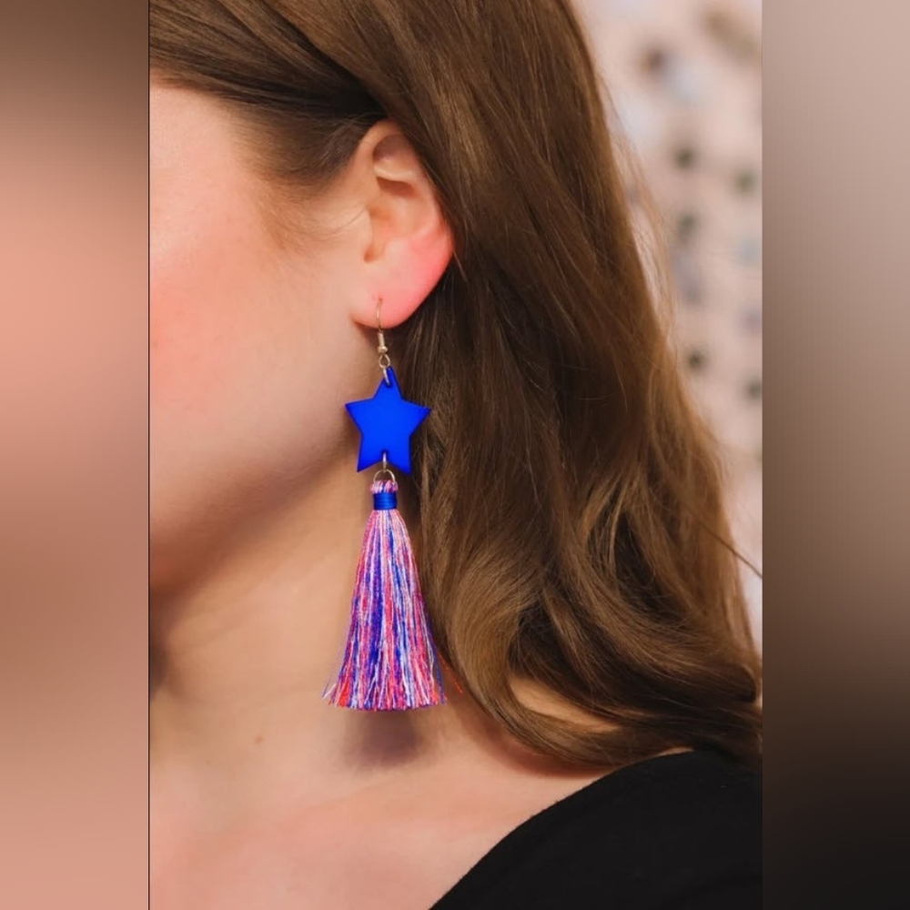 Festive Fourth Fringe Earrings